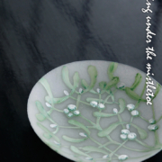 絵付け豆皿・やどりぎ・中村孝子・中村桃子