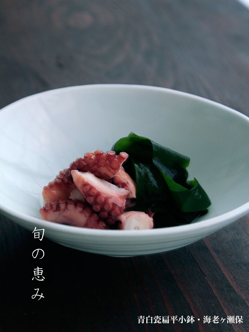 青白瓷扁平小鉢・海老ヶ瀬保 青白瓷扁平小鉢・海老ヶ瀬保