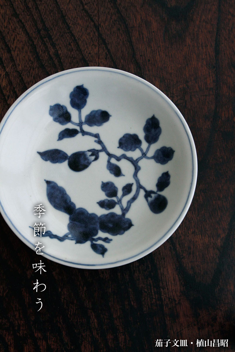 茄子文皿・植山昌昭