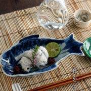 染付扁形向付・村田森