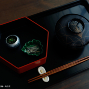 芒に蝶々蒔絵糸目椀・尚古堂・竹田省