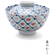 天啓赤絵花網文蓋付丼・土山敬司