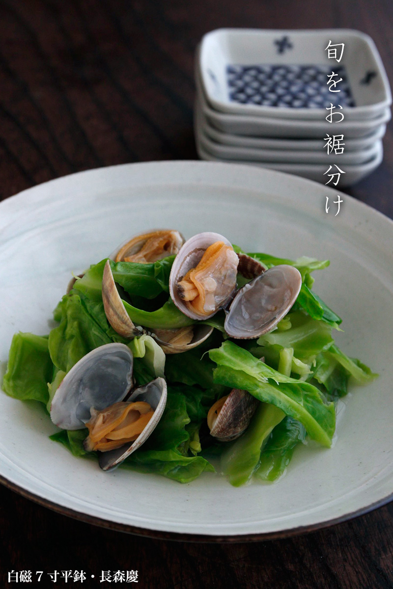 白磁7寸平鉢・長森慶 白磁7寸平鉢・長森慶