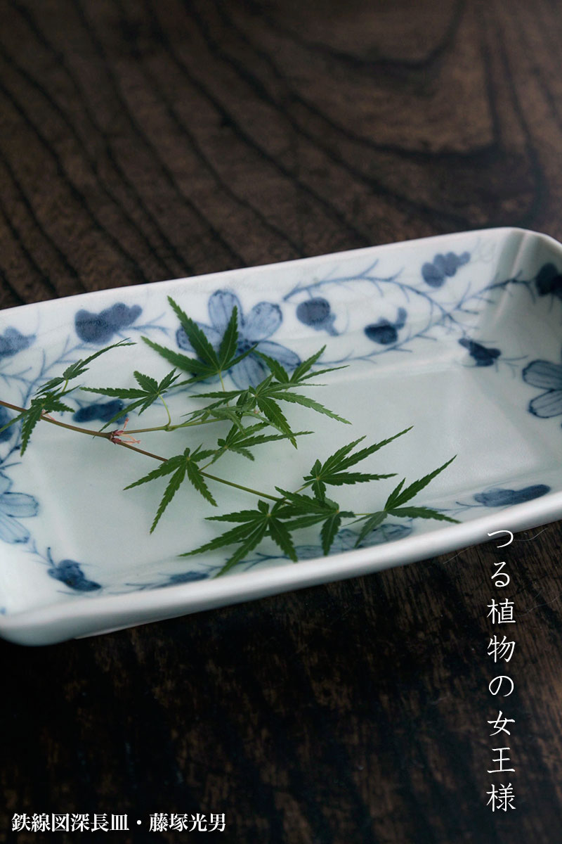 鉄線図深長皿・藤塚光男