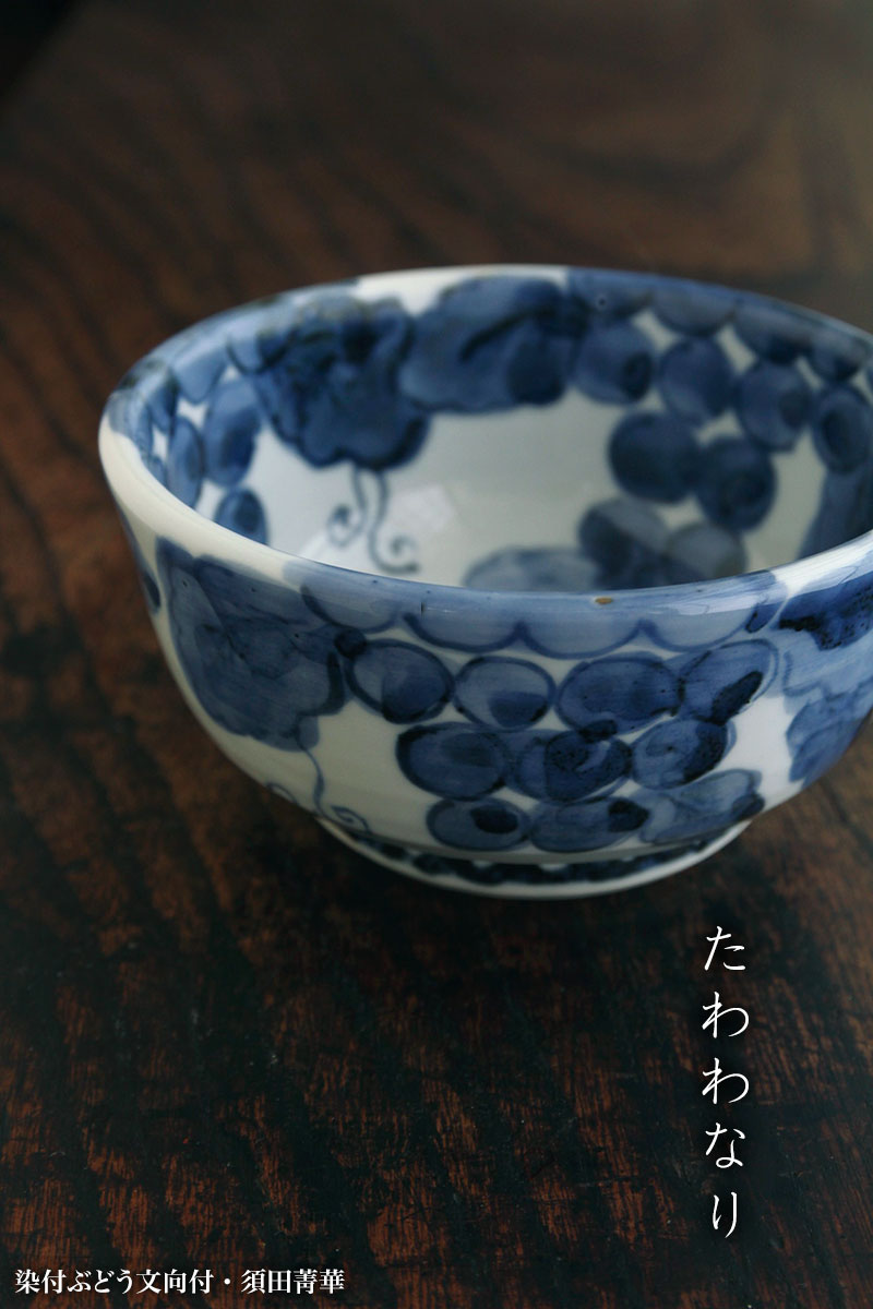染付ぶどう文向付・須田菁華