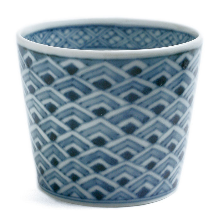 そば猪口・菱青海波文・植山昌昭