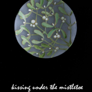 絵付け豆皿・やどりぎ・金彩・d.Tam