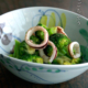 色絵野菜文楕円鉢・古川章蔵