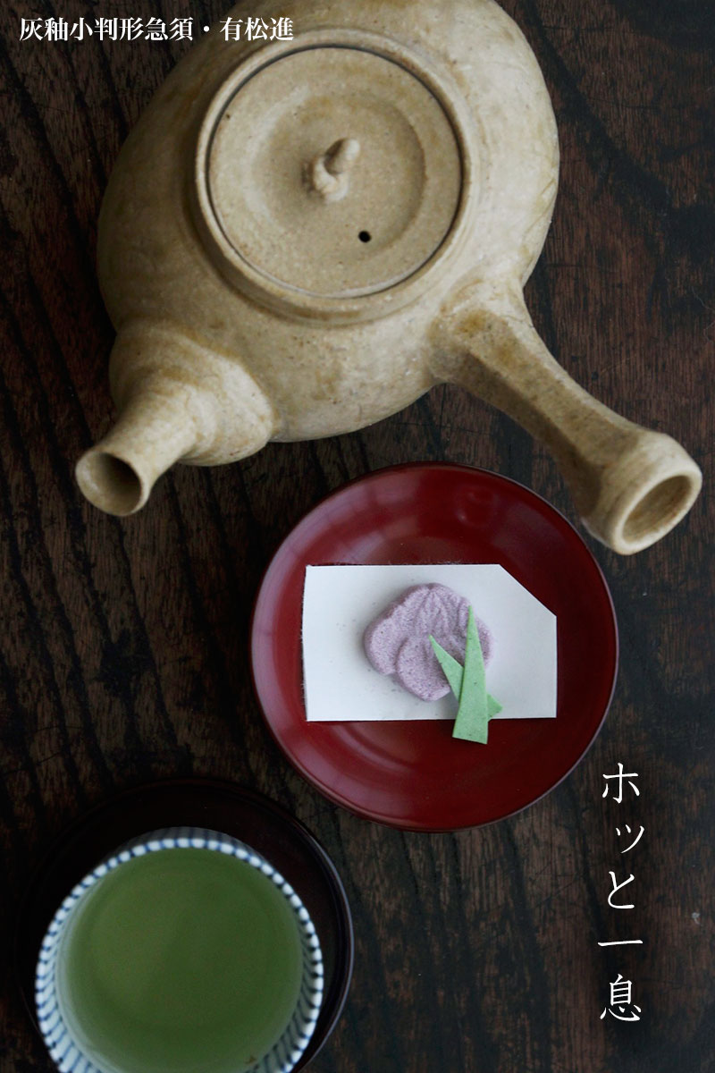 灰釉小判形急須・大・有松進《急須》