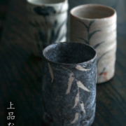 志野焼：鼠志野湯呑・瀧川恵美子