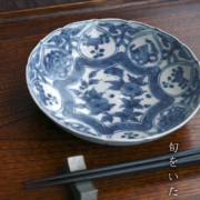 染付芙蓉手花蝶文向付・土山敬司