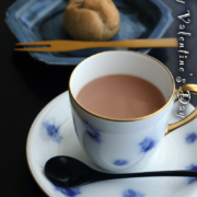 磁器：バラ文岡染めコーヒー碗皿・大倉陶園