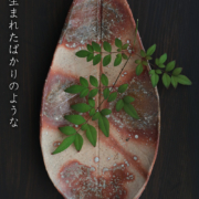 信楽焼：信楽葉皿・36cm・辻村塊
