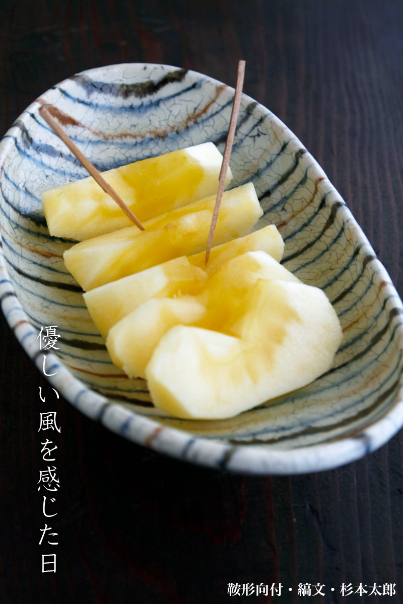 鞍形向付・縞文・ 杉本太郎