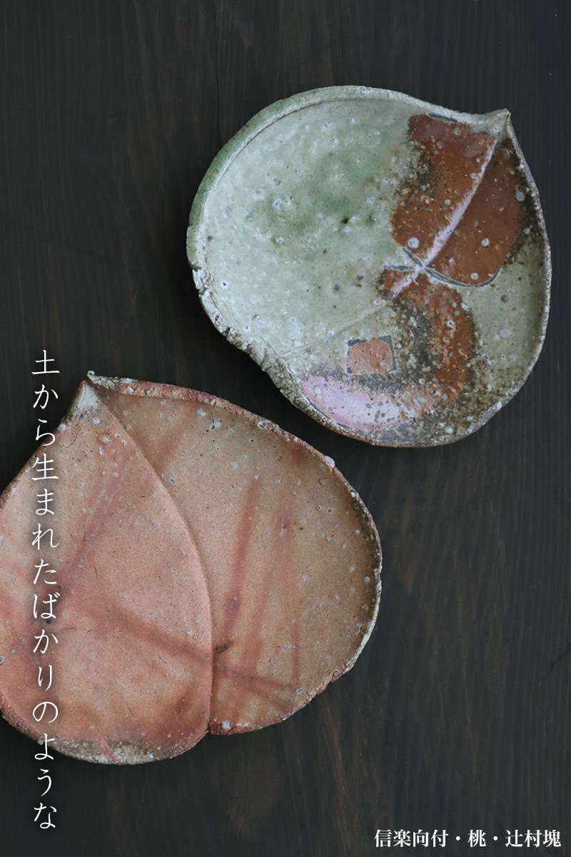 信楽焼:信楽向付・桃・辻村塊 信楽焼:信楽向付・桃・辻村塊
