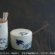 京焼:呉須千鳥紋薬味入れ・豆さじ付・伏原博之