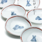 うさぎ丸小皿・5種そろい・古川章蔵