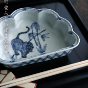 染付半菊向付・竹寅・杉本太郎