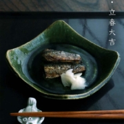 織部焼：織部5.5寸角皿・有松進