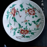 色絵花折枝文6寸皿・樋山真弓