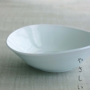 白磁・天草陶石：白瓷扁形向付・海老ヶ瀬保