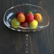 ガラス：楕円モール鉢・小・西山芳浩