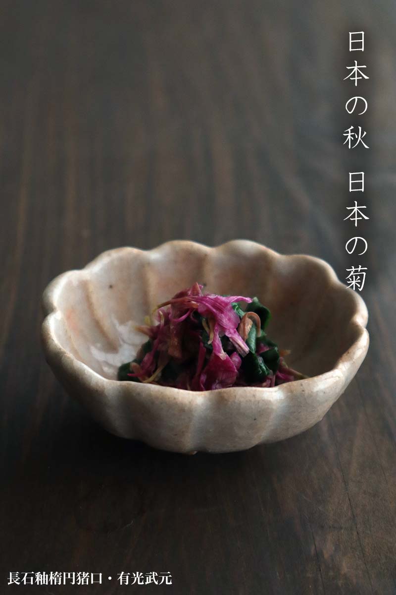 長石釉楕円猪口・有光武元 長石釉楕円猪口・有光武元