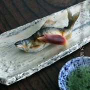 刷毛目鮎皿・川淵直樹