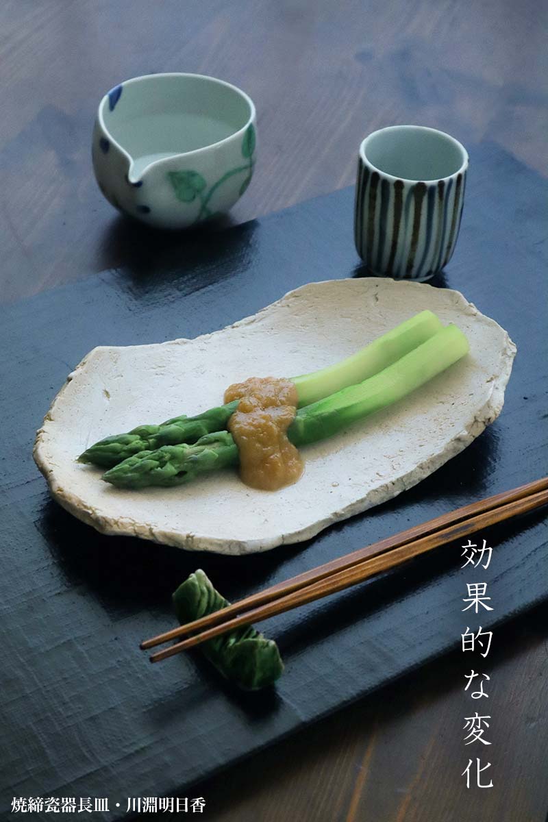 焼締瓷器長皿m2342・川淵明日香 焼締瓷器長皿m2342・川淵明日香