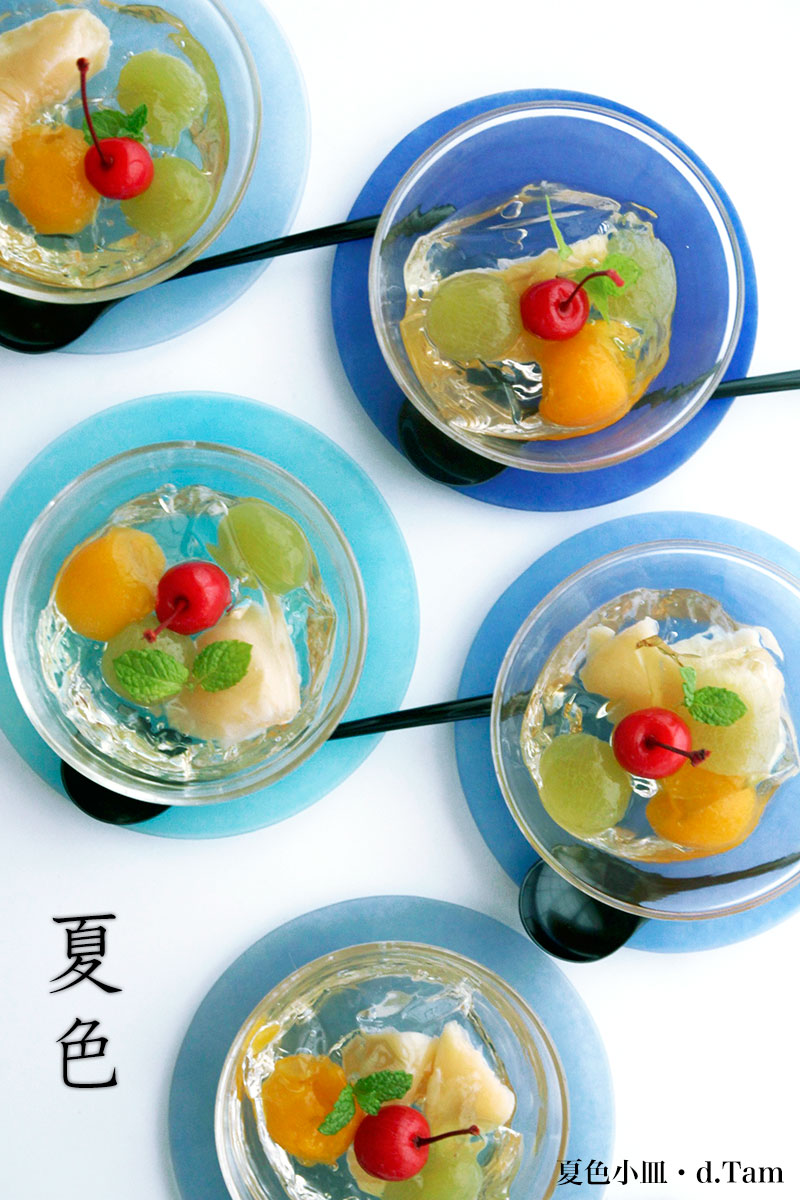 ガラス:夏色小皿・5色1組・d.Tam ガラス:夏色小皿・5色1組・d.Tam