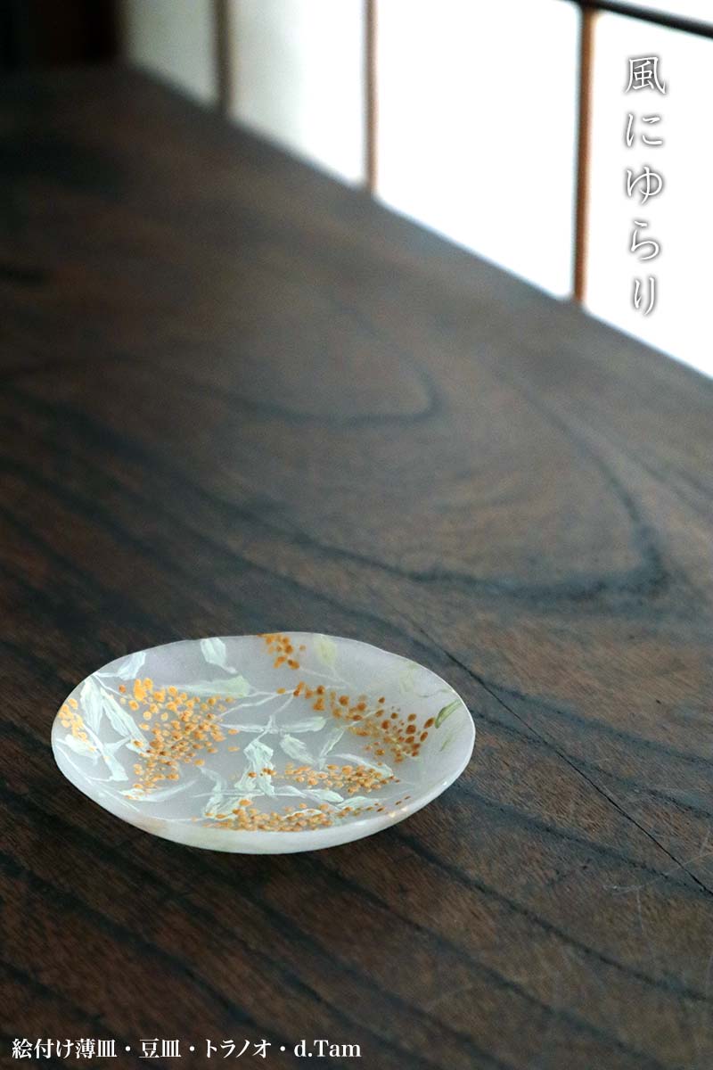 ガラス：絵付け薄皿・豆皿・トラノオ・d.Tam