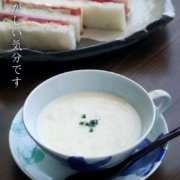 色絵：クレマチススープ碗皿・古川章蔵