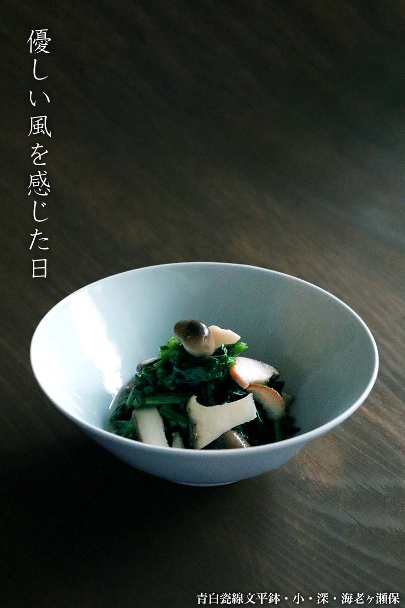 白磁・青磁:青白瓷線文平鉢・小・深・海老ヶ瀬保 白磁・青磁:青白瓷線文平鉢・小・深・海老ヶ瀬保