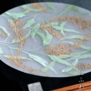 ガラス：絵付け薄皿・トラノオ・d.tam