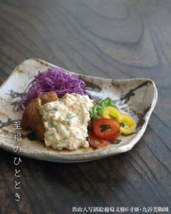 九谷焼：魯山人写銹絵葡萄文様6寸皿・九谷美陶園