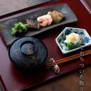 漆器：芒に蝶々蒔絵糸目椀・尚古堂・竹田省