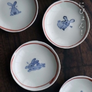 うさぎ丸小皿・5種そろい・古川章蔵